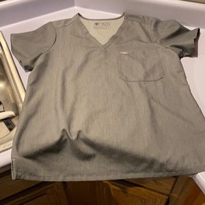Women’s Figs Large heather grey scrub top